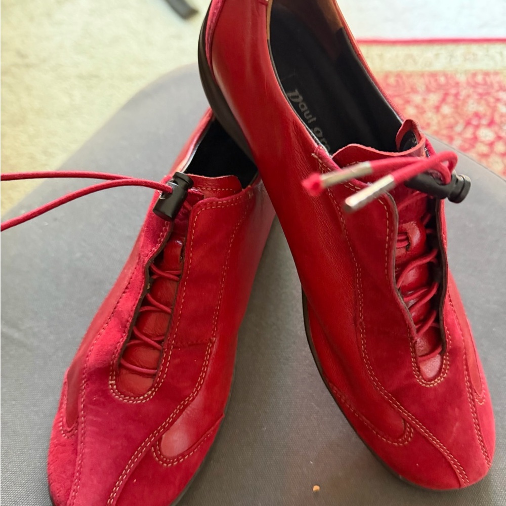 Paul Green Red Leather Women's Loafers - Picture 11 of 16